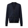 Louis Vuitton Men's Autumn And Winter V-neck Plaid Loose Wool Single Breasted Long Sleeved Jumper Jacket #99332
