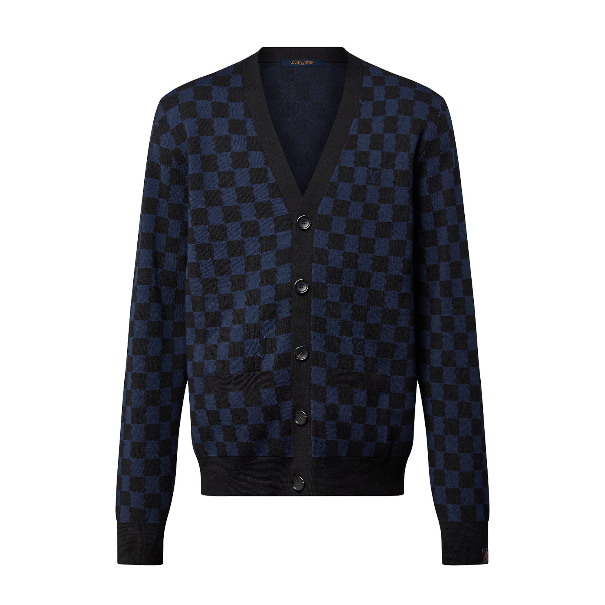 Louis Vuitton Men's Autumn And Winter V-neck Plaid Loose Wool Single Breasted Long Sleeved Jumper Jacket #99332
