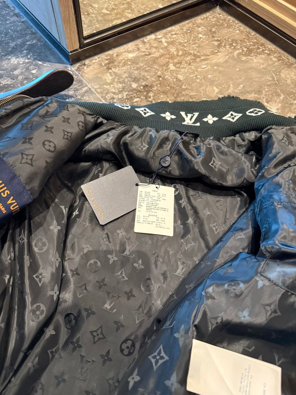 Louis Vuitton Women's and Men's Dark Green Suede Leather Label Teddy Velvet Suede Belted Jacket With Leather Patches #332529
