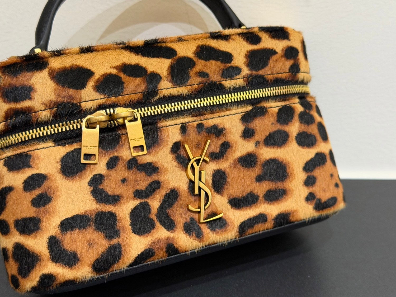 Saint Laurent GABY vanity bag in pony hair leather in Brown #336879