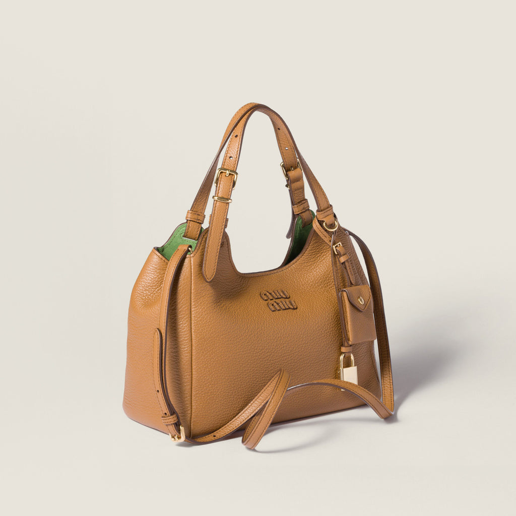 MiuMiu Women's Fashion Classic Solid Color Grain Leather Logo Handbag Shoulder Bag Bags 5BA304_2IFL_F0ZKS #79515