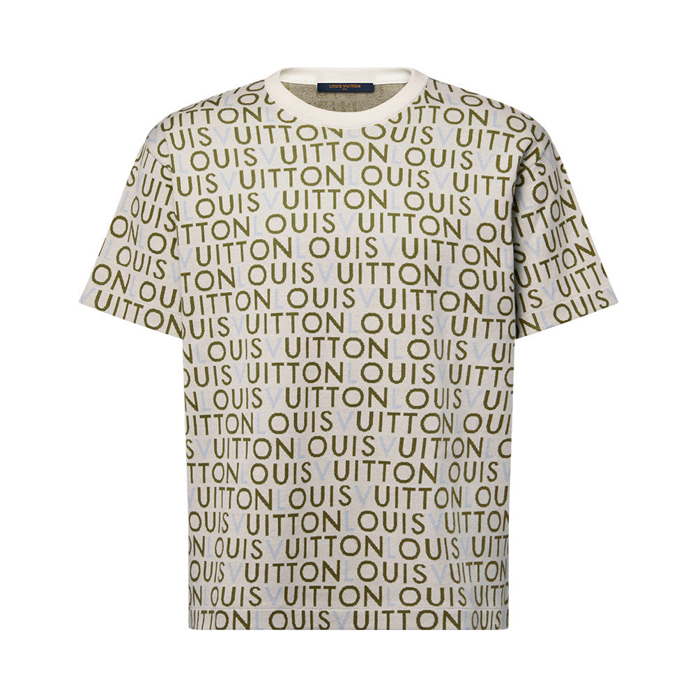 LOUIS VUITTON Jacquard Signature Short-Sleeved Crewneck #377408