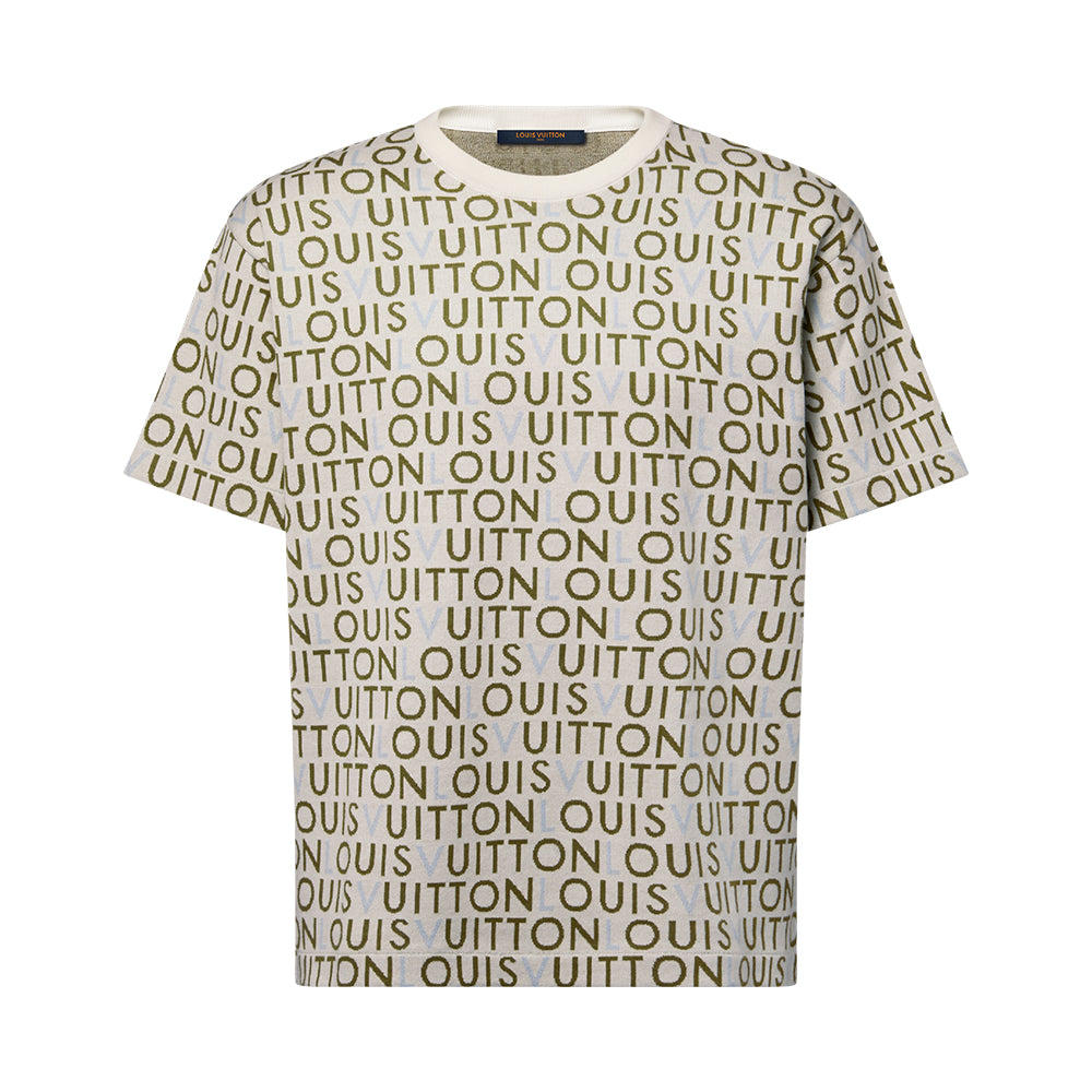 LOUIS VUITTON Jacquard Signature Short-Sleeved Crewneck #377408