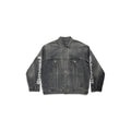 Balenciaga Men's Spring And Autumn Cotton Denim Printed Washed Vintage Denim Jacket Lapel Casual Jacket #98719