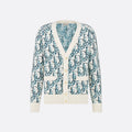 Dior Men's And Women's Spring/summer Fashion Casual Sheep Wool Jacquard Fabric Oblique Print Single Breasted V-neck Long Sleeved Sweater Knitted Cardigan #78296