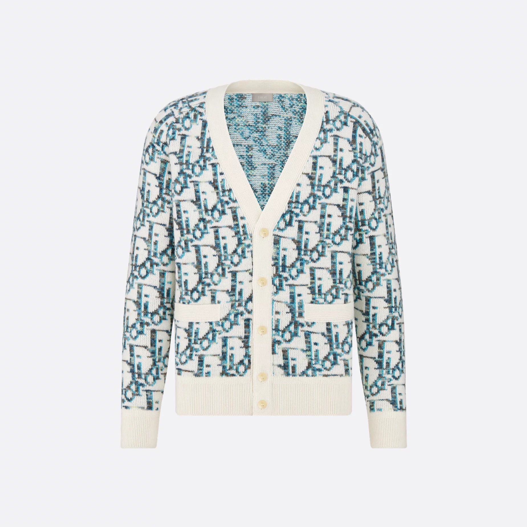 Dior Men's And Women's Spring/summer Fashion Casual Sheep Wool Jacquard Fabric Oblique Print Single Breasted V-neck Long Sleeved Sweater Knitted Cardigan #78296