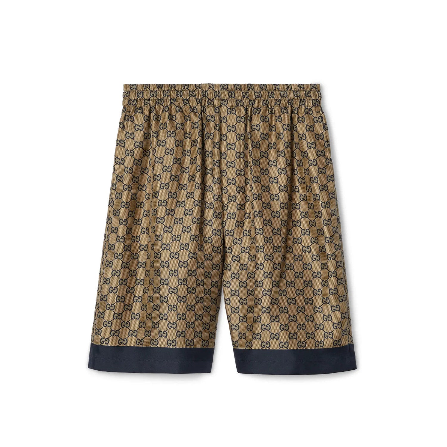 Gucci Men's Summer Logo Full Print Single Breasted Short Sleeve Shirt Stretch Waist Casual Shorts Set Suit #75828