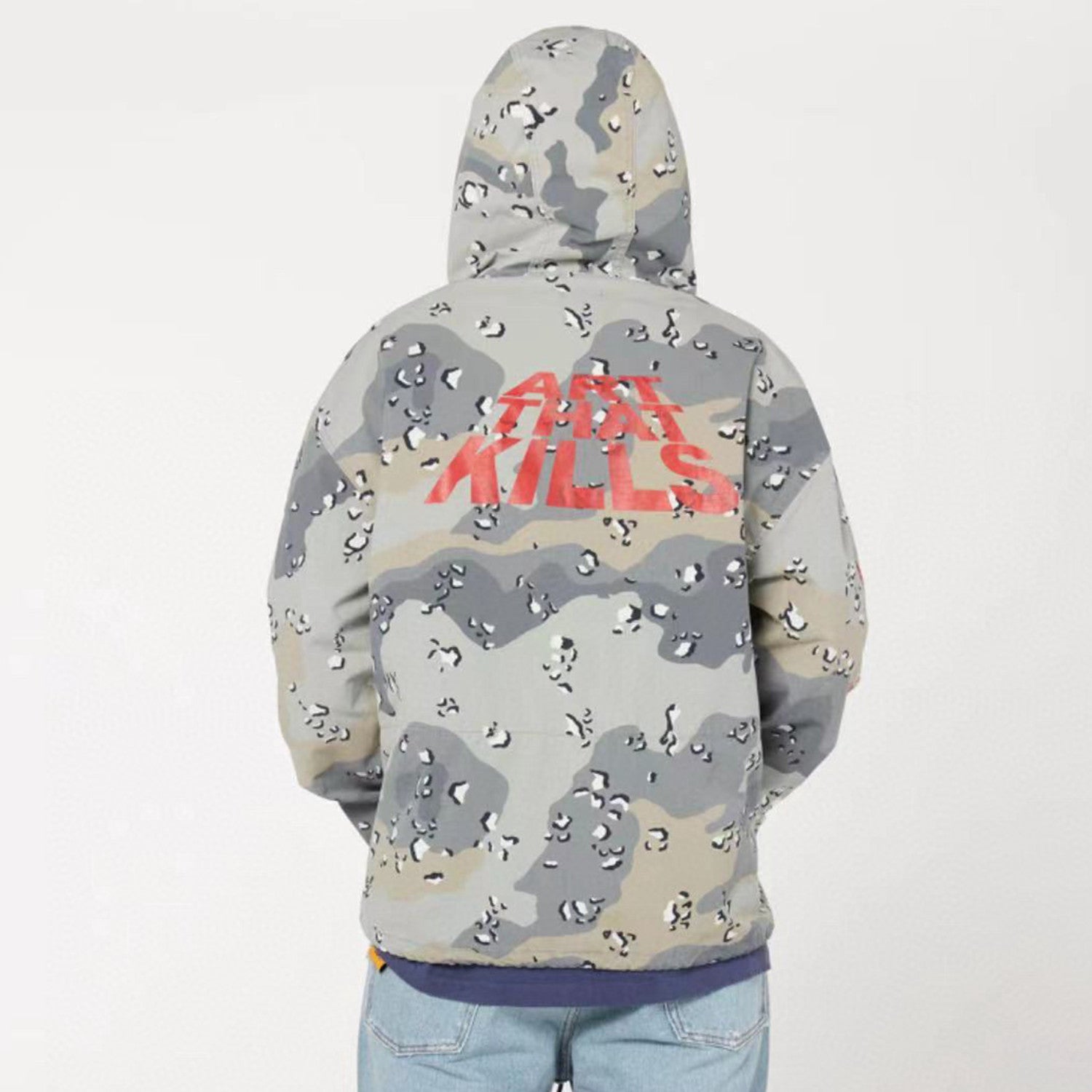 Gallery Dept Men's Spring And Autumn High Street Fashion Printed Letter Camouflage Rushing Jacket Hooded Loose Casual Jacket  Ngvp #8124