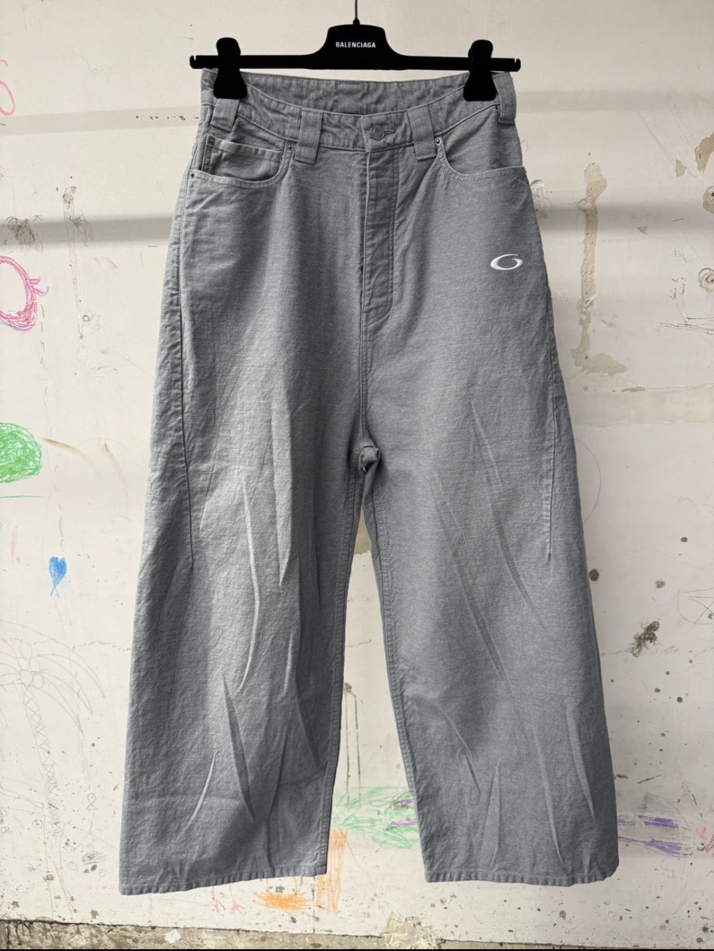 Balenciaga Top-quality Version Men's Trompe L Œil Hoodie Pants in Heather Grey#335727