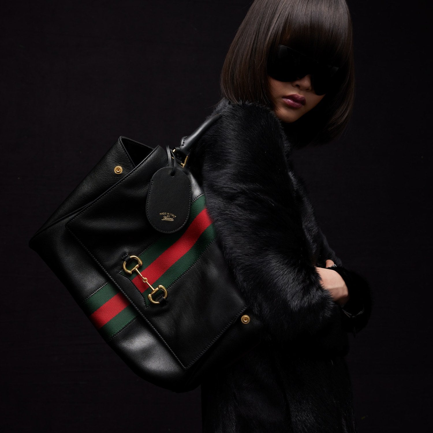 GUCCI Paparazzo Medium Top Handle Bag Leather #383705