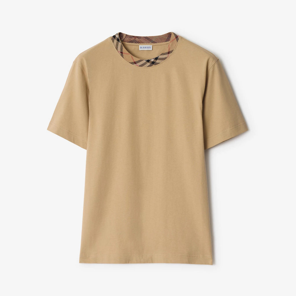 Burberry Men's Summer Checkered Print Collar Solid Color Cotton Short Sleeve T-Shirt #77145