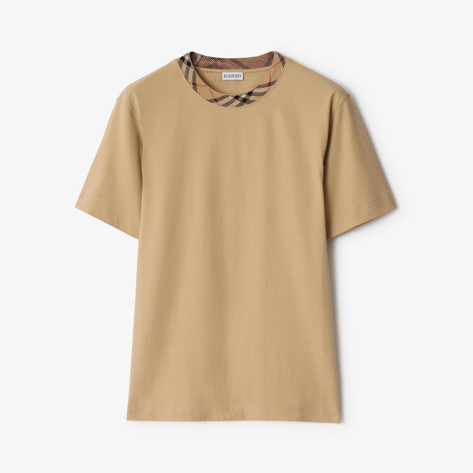 Burberry Men's Summer Checkered Print Collar Solid Color Cotton Short Sleeve T-Shirt #77145