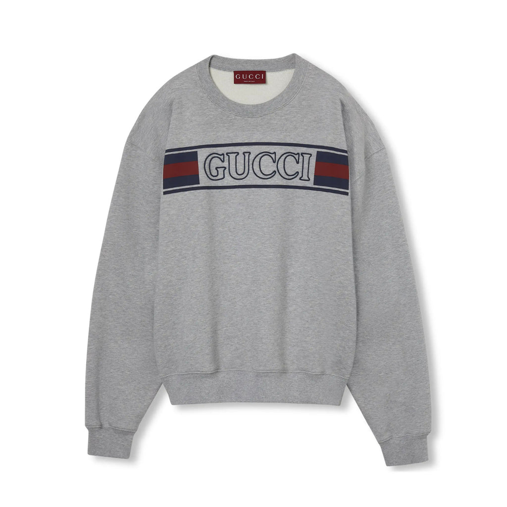 Gucci Men's Spring and Summer Solid Color Letter Printed Cotton Round Neck Long Sleeve Sweatshirt #76391