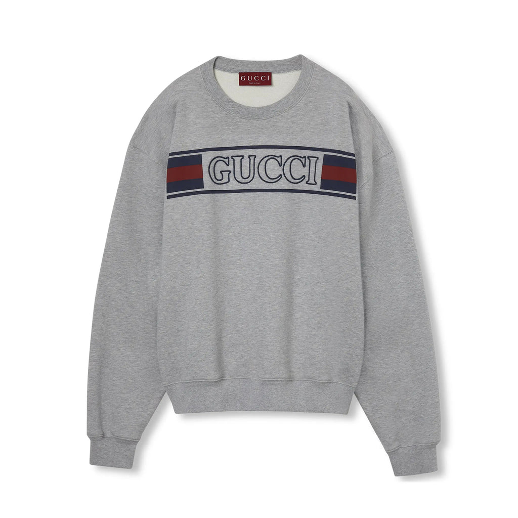 Gucci Men's Spring and Summer Solid Color Letter Printed Cotton Round Neck Long Sleeve Sweatshirt #76391