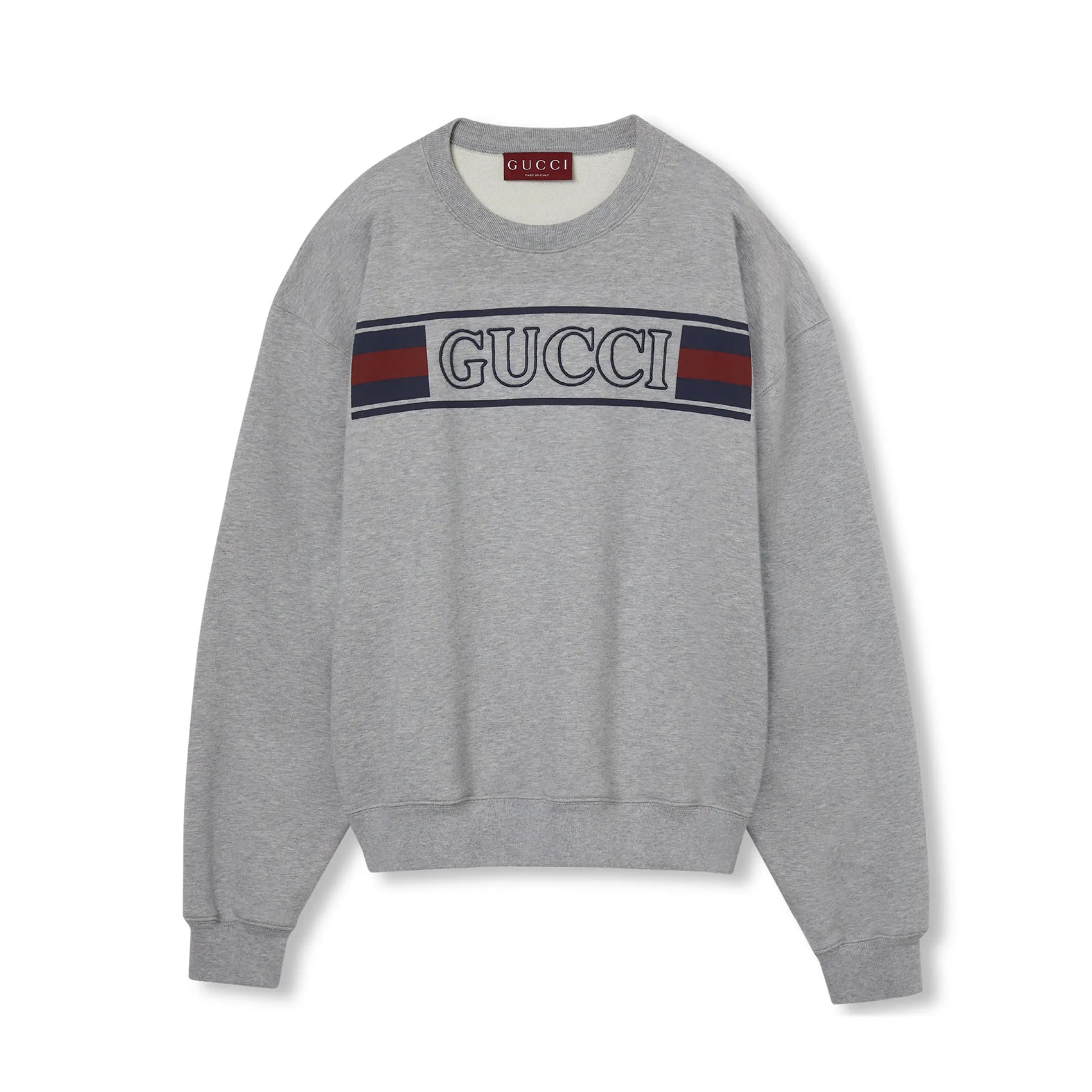 Gucci Men's Spring and Summer Solid Color Letter Printed Cotton Round Neck Long Sleeve Sweatshirt #76391