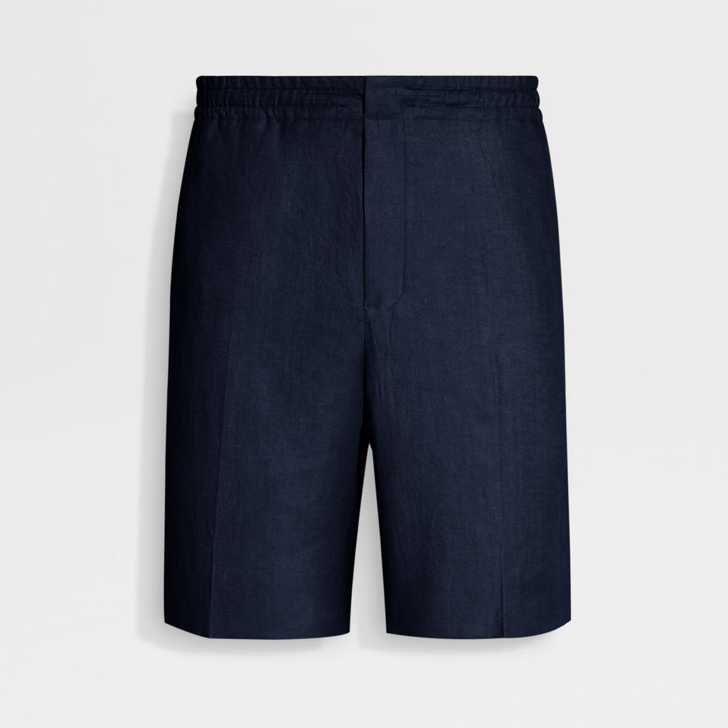 Ermenegildo Zegna Men's Summer Mid Waist Straight Solid Color Linen Casual Shorts Ngvp #1234