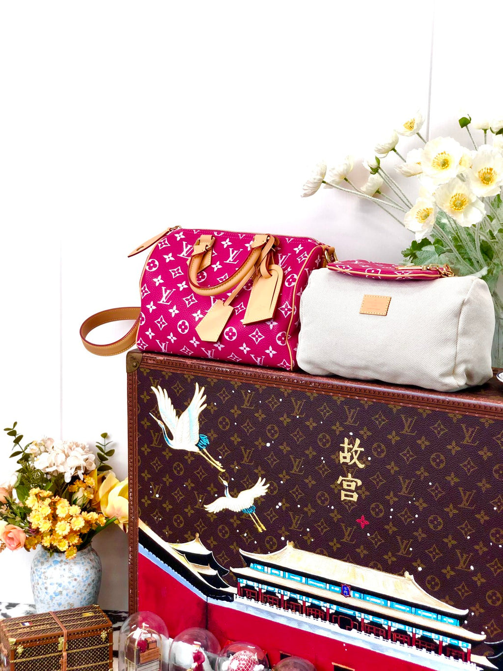 Louis Vuitton Women's Fashion Classic Dragon Fruit Red Logo Zipper Closure Leather Shoulder Bag Handbags In Small Medium And Large Sizes Crossbody Bag Bags #78654