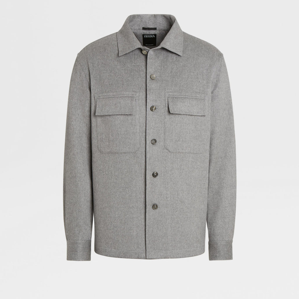 Ermenegildo Zegna Oasi Cashmere Alba Shirt Jacket Men's Luxury Solid Color Temperament Wool Shirt Fashion Casual Lapel Single Breasted Shirt Jacket Ngvp #2493