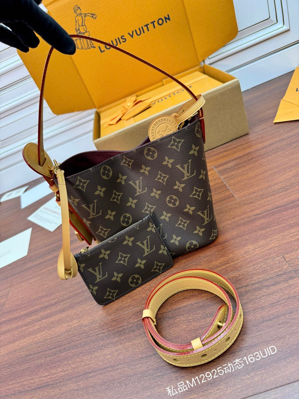 Louis Vuitton All In BB Women's Brown Letter Printed Removable Zipper Inside Pocket Coated Canvas Shoulder Tote Bag Bags #75487