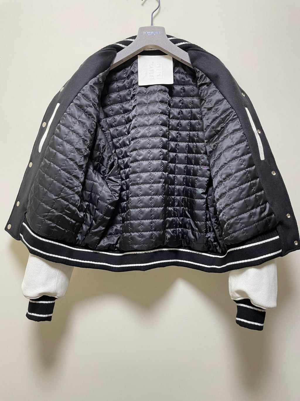 Givenchy Men's Autumn and Winter Color Blocking Single Breasted Wool and Leather Hooded Jacket #74364