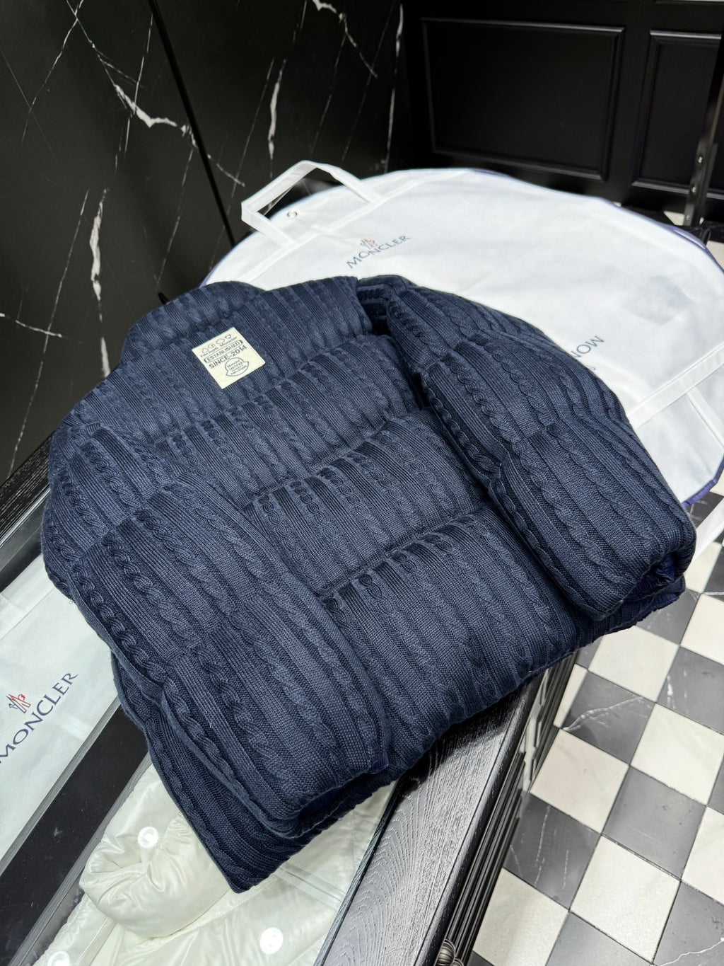 Moncler Men's & Women's Fall/Winter Logo Stand Collar Solid Color Zipper Long Sleeve Slim Fit Puffer Down Jacket #81529