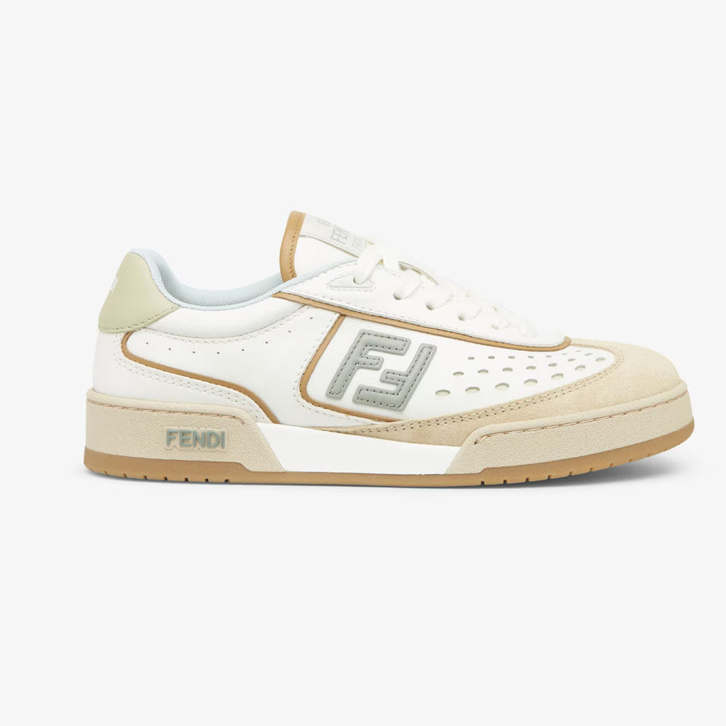 Fendi Match Leather Suede Low Top Shoes Women's Men's Spring Summer Round Toe Lace Up Colorblocking Fashion Casual Retro Shoes #81414