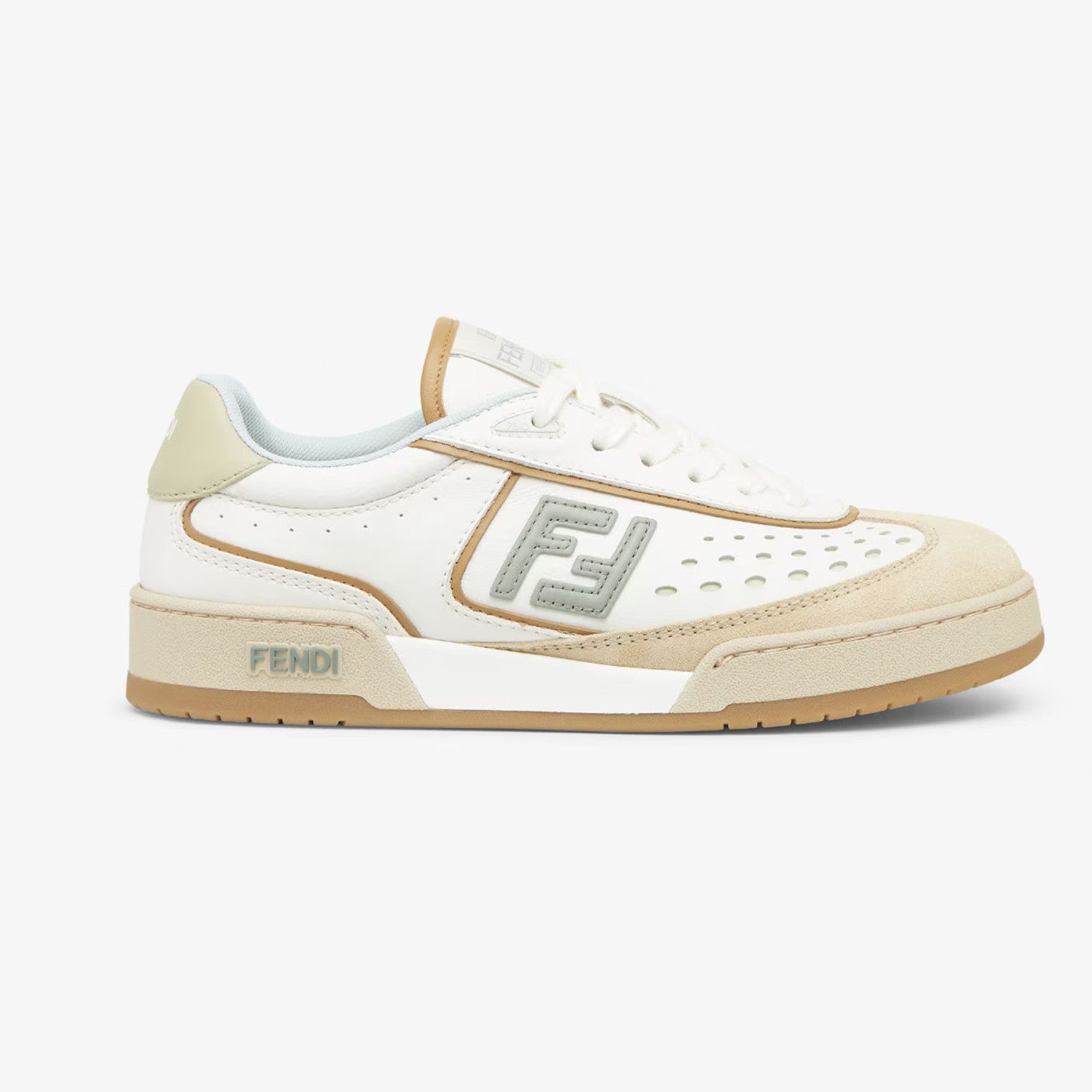 Fendi Match Leather Suede Low Top Shoes Women's Men's Spring Summer Round Toe Lace Up Colorblocking Fashion Casual Retro Shoes #81414