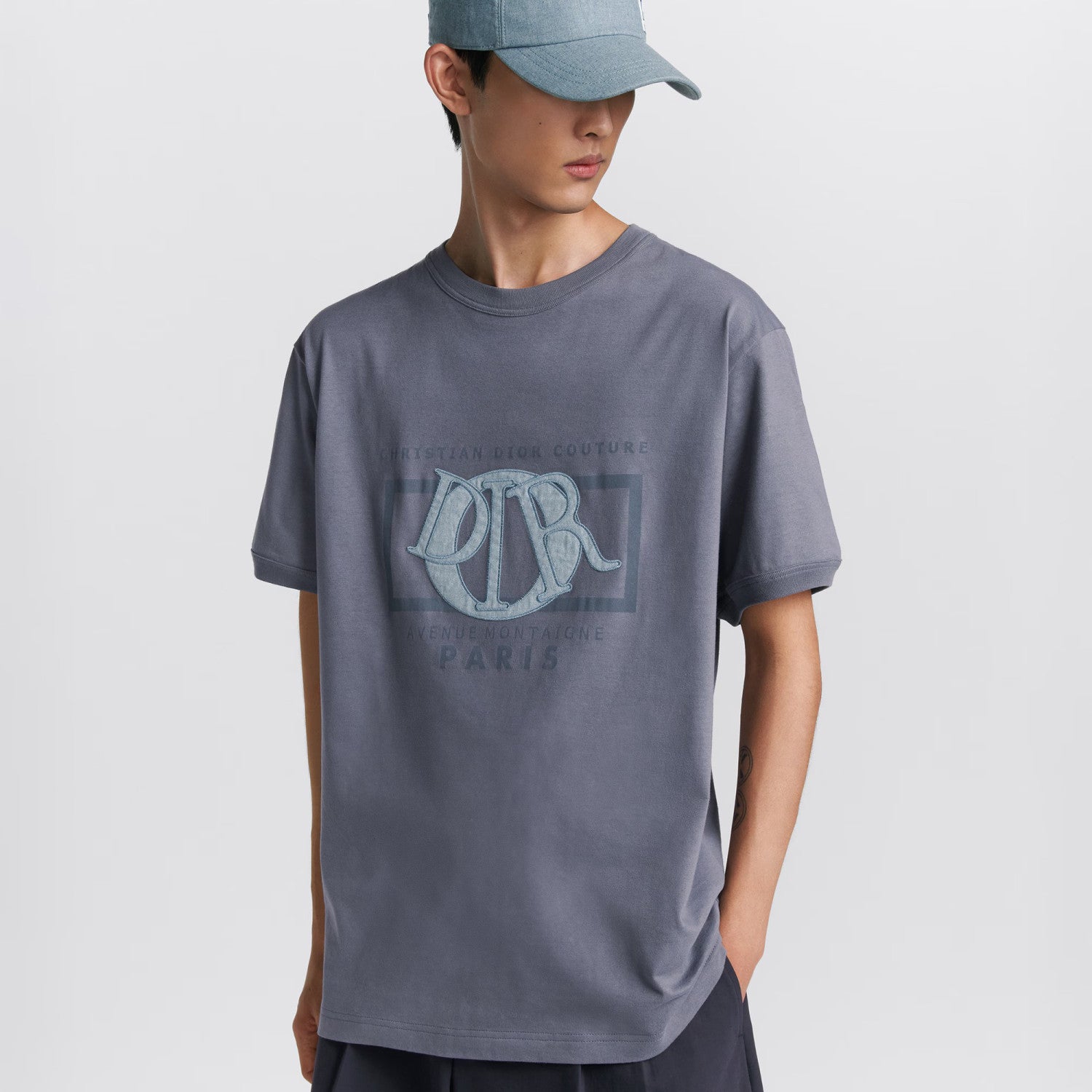 Dior Men's Summer Embroidered Letter Logo Round Neck Cotton Short Sleeve T-Shirt #99357
