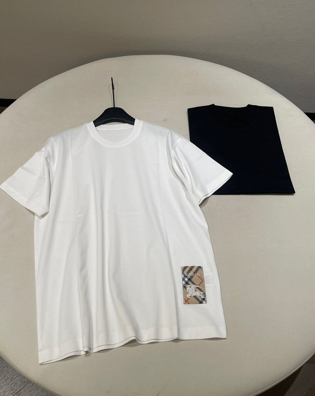Burberry Men's Summer Embroidered Logo Round Neck Cotton Short Sleeve T-Shirt #75264