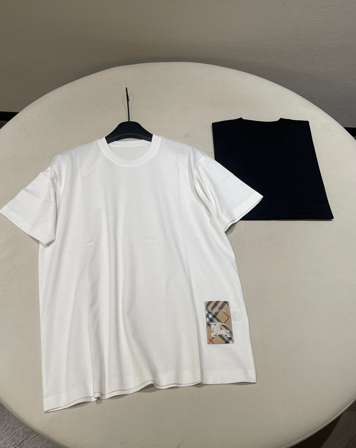 Burberry Men's Summer Embroidered Logo Round Neck Cotton Short Sleeve T-Shirt #75264