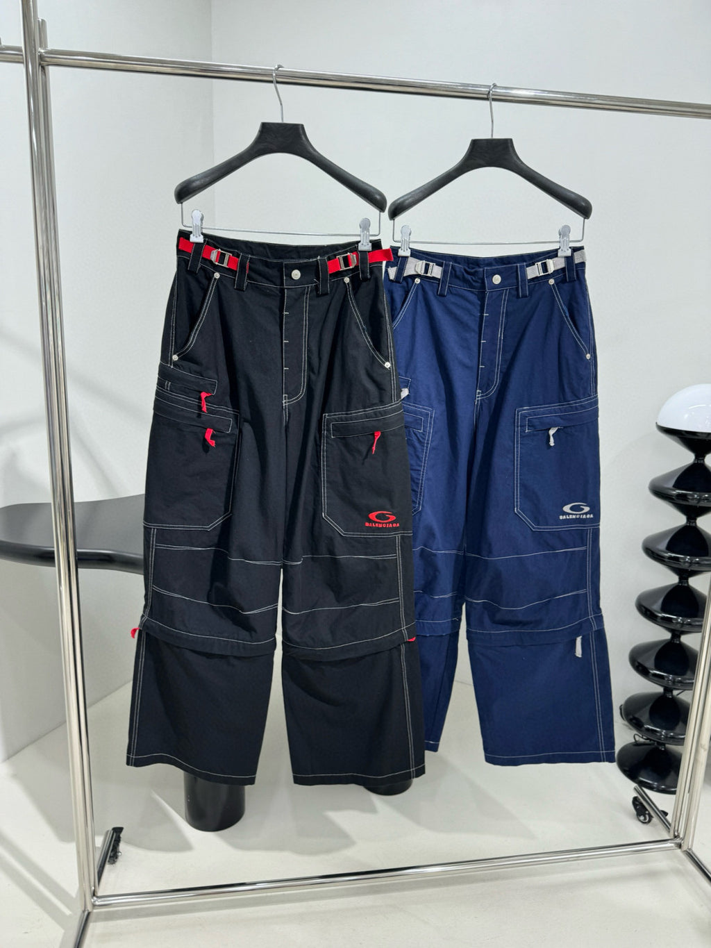 Balenciaga Men's Spring/Autumn Solid Colour Button Pocket Regular Fit Work Trousers Pants #77119