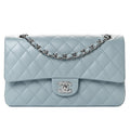 Chanel Classic Medium Flap Bag With A Silver Chain Shoulder Strap A Timeless Versatile Classic Metallic-colored Leather Tends To Fade Easily Lady Bags #197116
