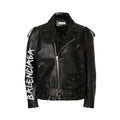 Balenciaga Letter Zip Leather Jacket in Black Ngvp #6497