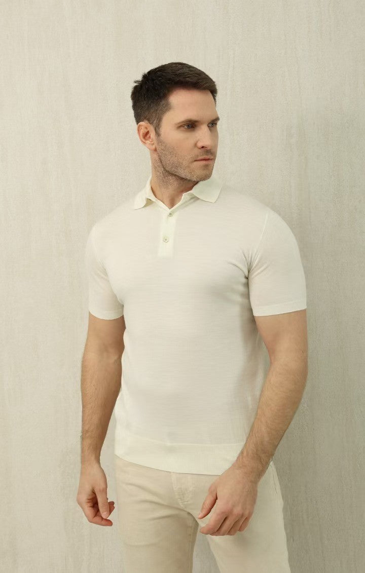 Loro Piana King's Gift® Men's Polo Shirt Spring Summer Fashion Casual Button Short Sleeve Top Knitted T-shirt Lapel Men's Clothes Ngvp #9957