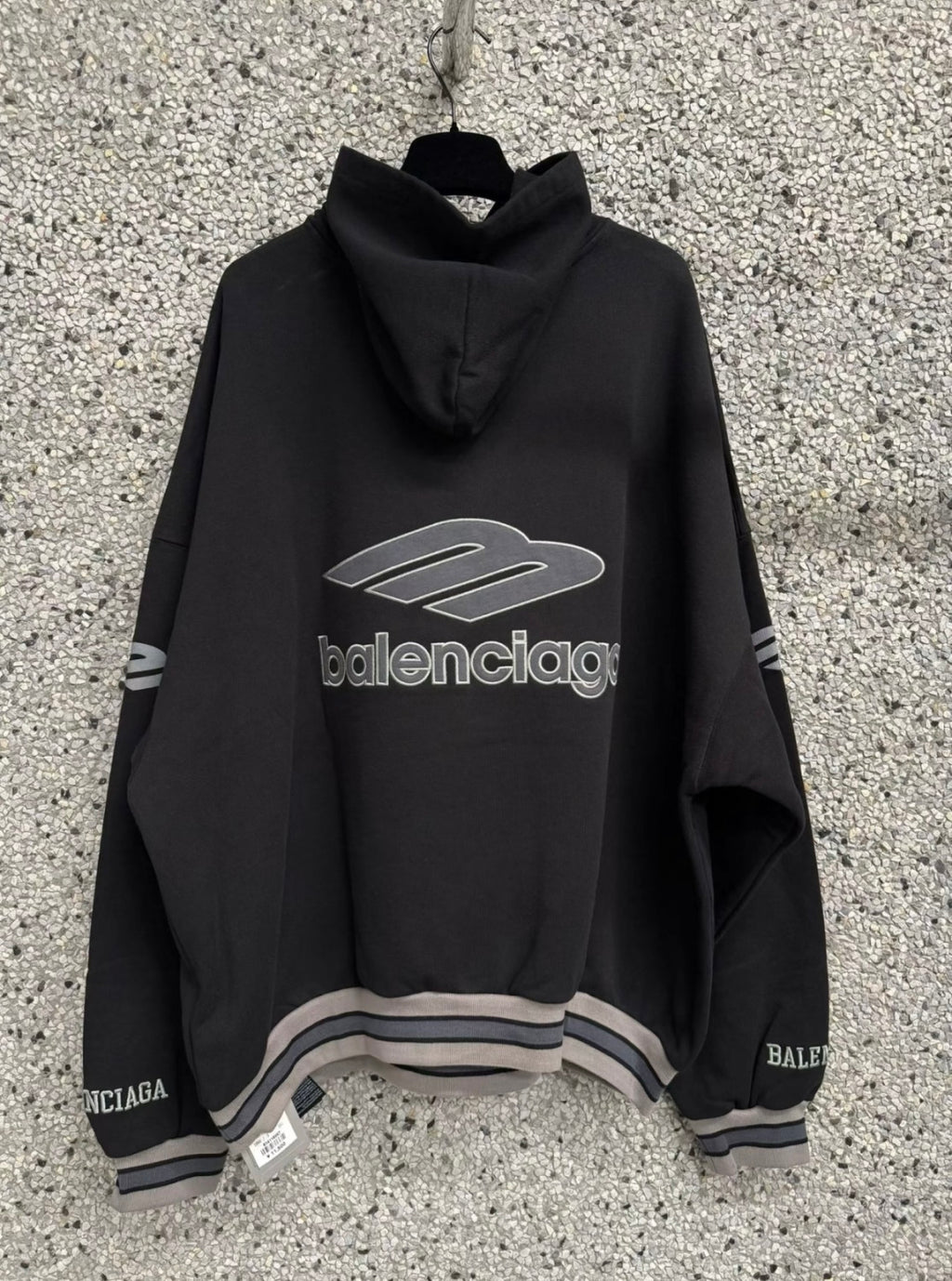 Balenciaga Men's 3b Football Polo Hoodie in Black anthracite #334489