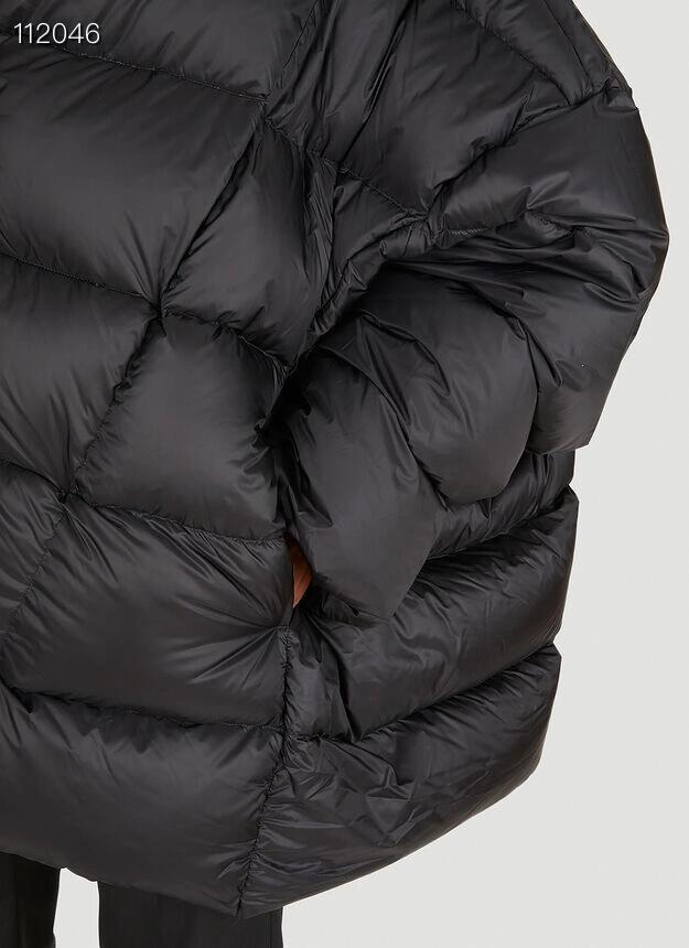 Rick Owens Men's Winter Diablo Style Solid Color Bat Sleeve Loose Hooded Long Sleeve Puffer Down Jacket Ngvp #8833