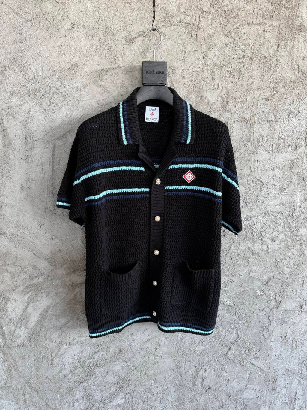 Casablanca Tennis Cotton Crochet Short Sleeve Shirt Shorts Suit #336882