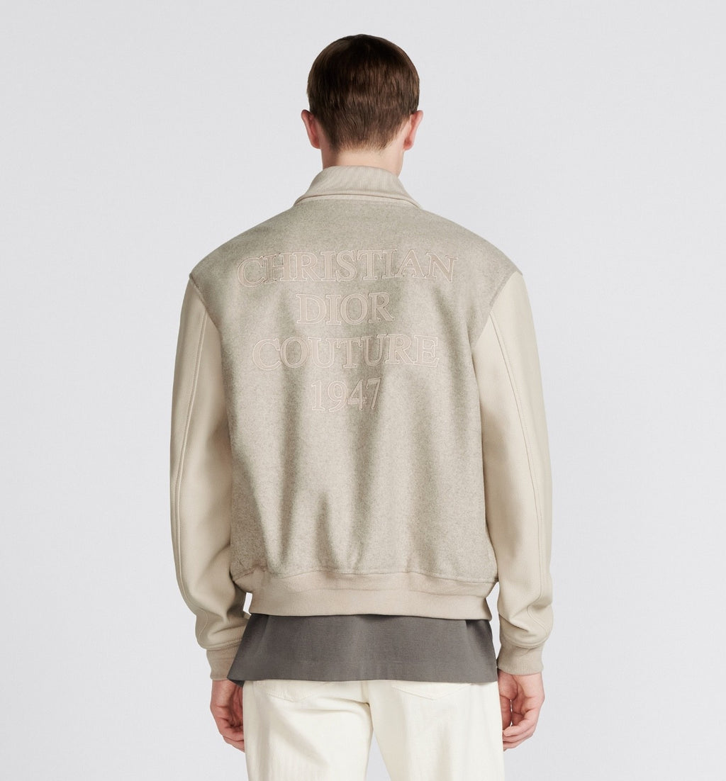 Dior Men's Spring and Autumn Beige Patchwork Logo Pattern Single Breasted Long Sleeve Jacket #73288