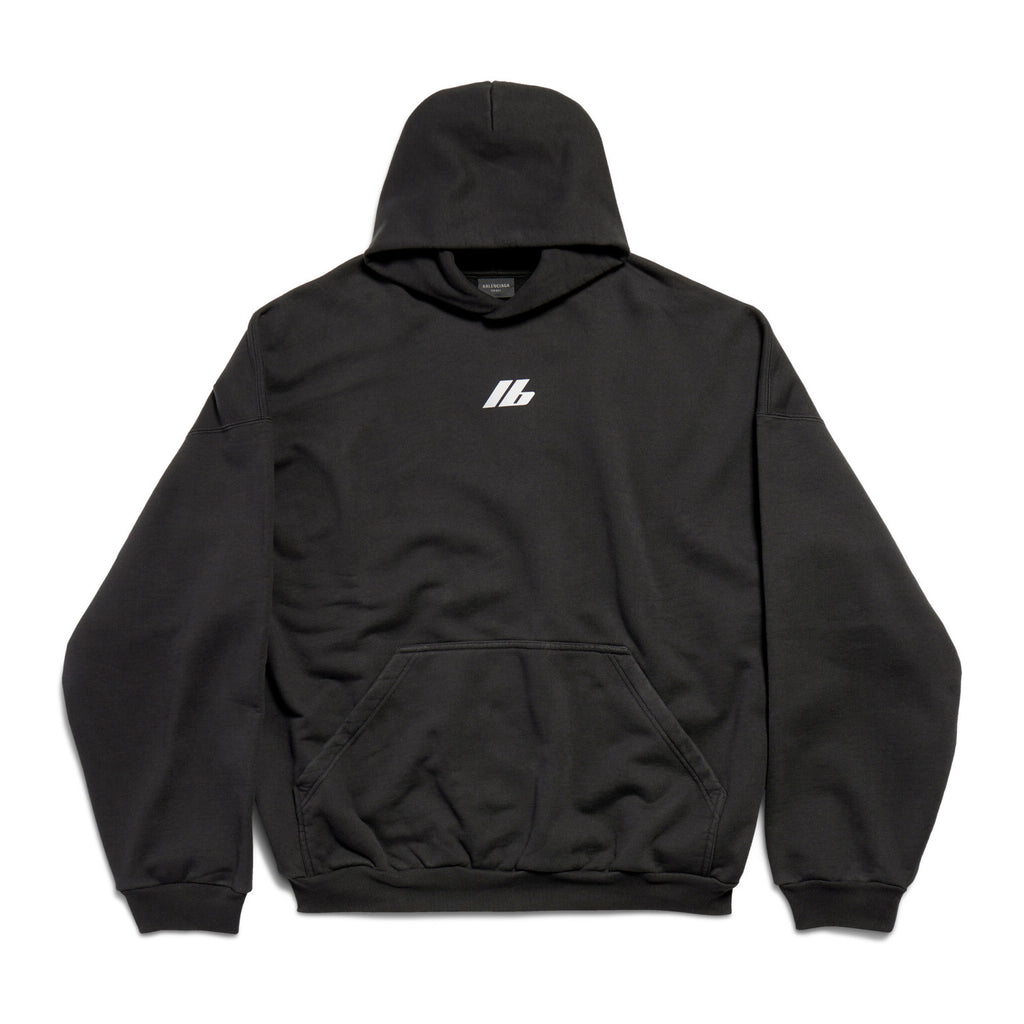 Balenciaga Men's and Women's Spring and Autumn Black Logo Printed Loose Long Sleeve Hooded Sweatshirt #99884