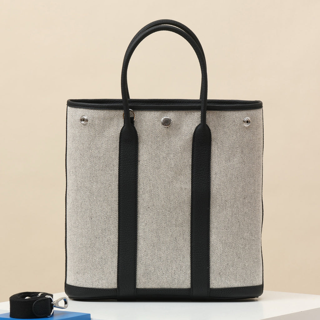 Hermes Men's And Women's Fashion Classic Color Blocked Silver Buckle Canvas Tote Bag Shoulder Bag Crossbody Bags H080141CKAA #78948