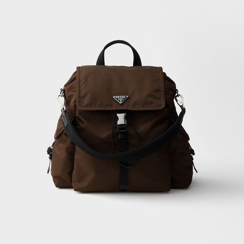 PRADA Black Prada Explore Re-nylon And Leather Backpack #378298
