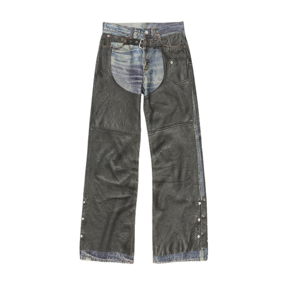 Acne Studios Men's Women's Four Seasons Fashion Solid Color Button Printed Loose Denim Wide Leg Pants Ngvp #8516