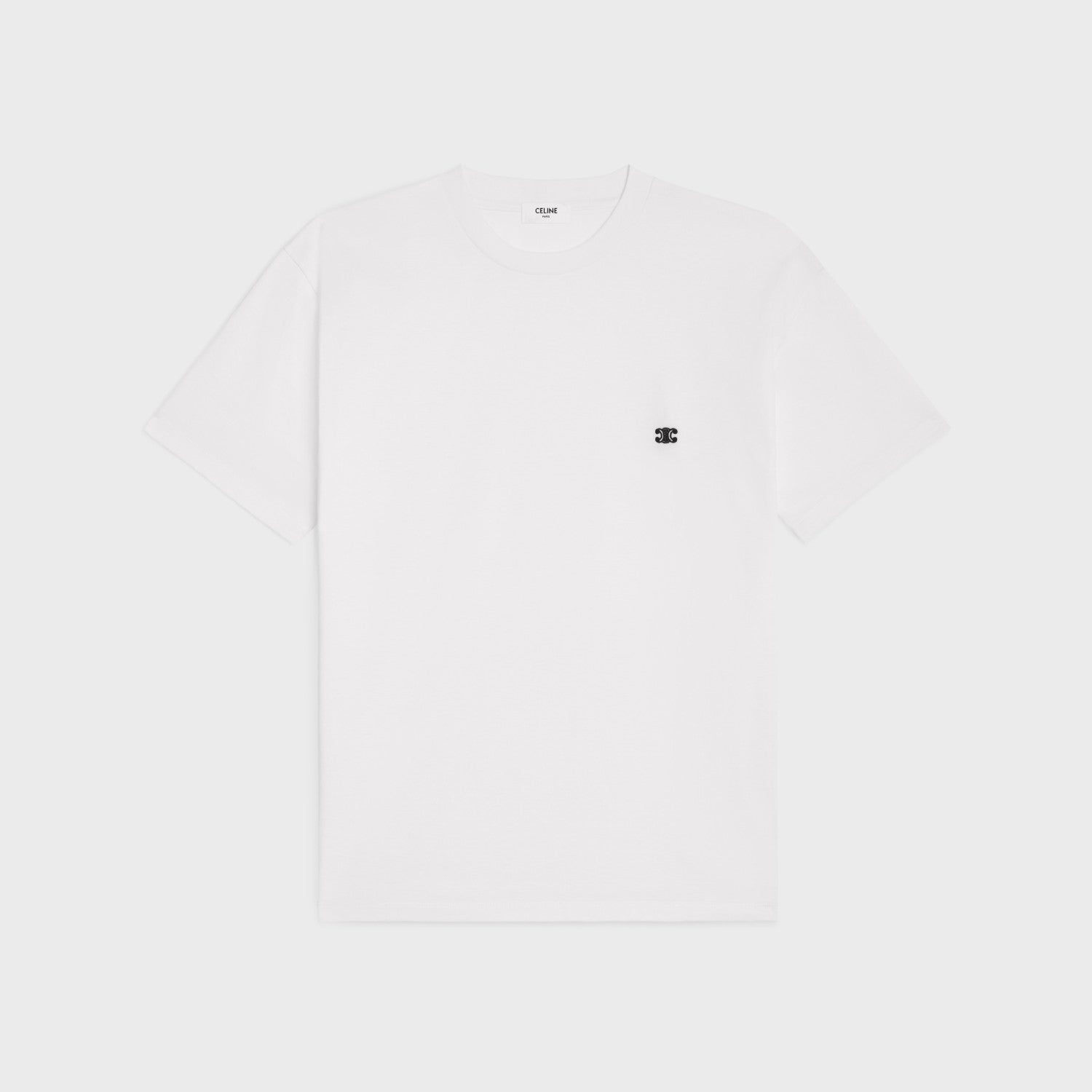 Celine Triomphe Cotton Plain Knit Loose T-Shirt C Spring And Summer Men And Women Fashion Round Neck Short Sleeve Logo Embroidery T-Shirt #81149