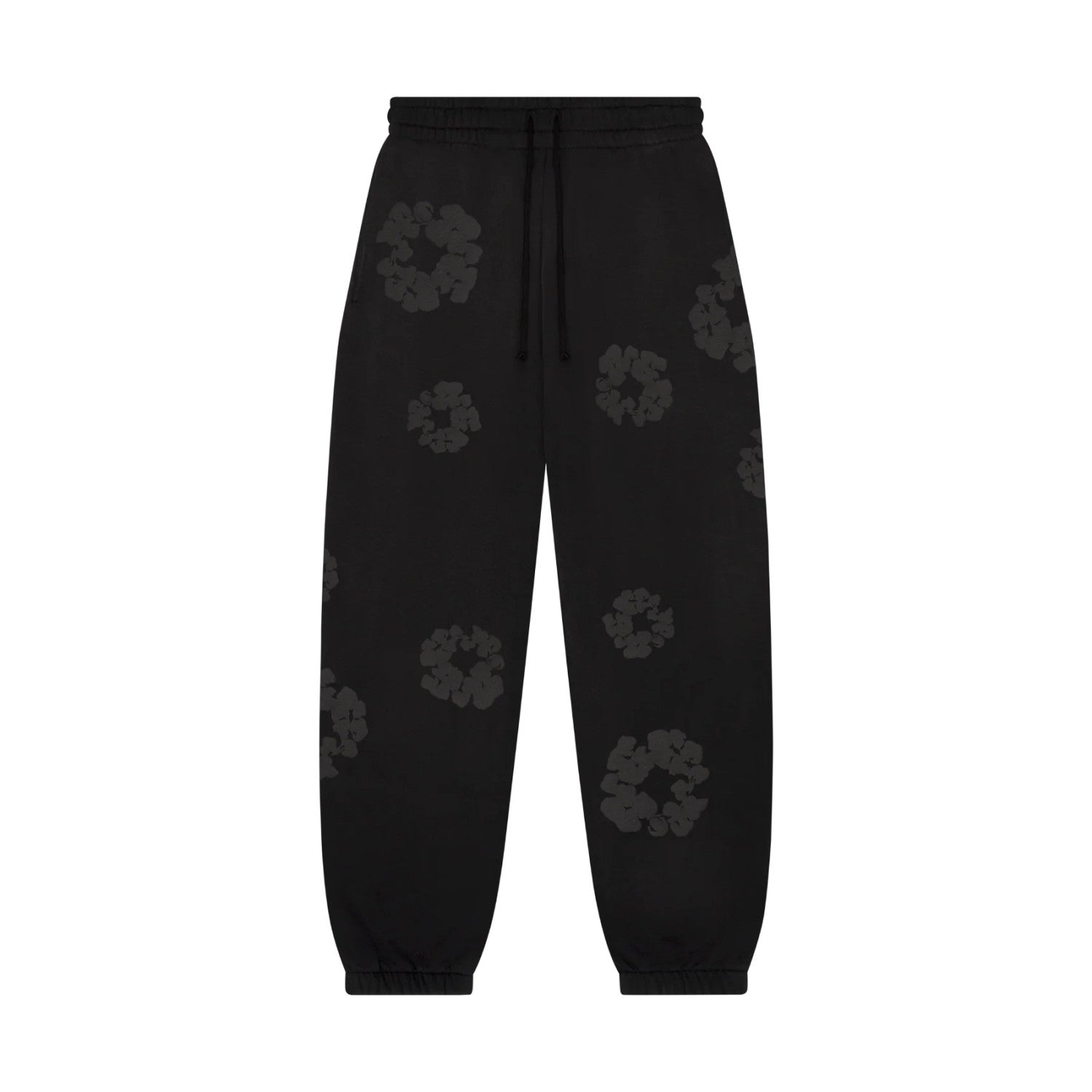 Denim Tears Men's And Women's Spring/fall Fashion Trend Solid Color Elastic Waist Tie Up Cotton Flower Foam Print American High Street Chic Brand Cuffed Sweatpants Long Pants #79536
