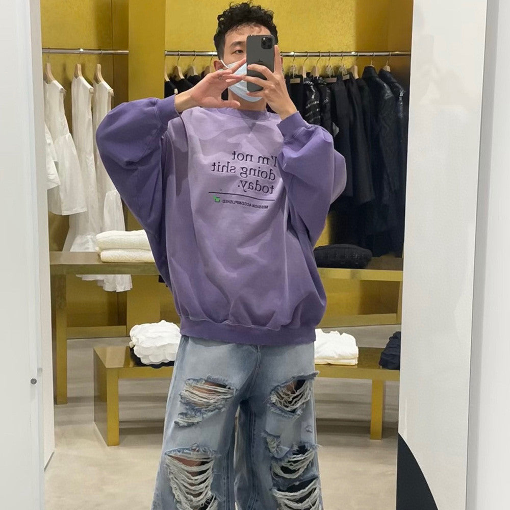 Vetements Letter Print Pullover Sweatshirt Ngvp #6725