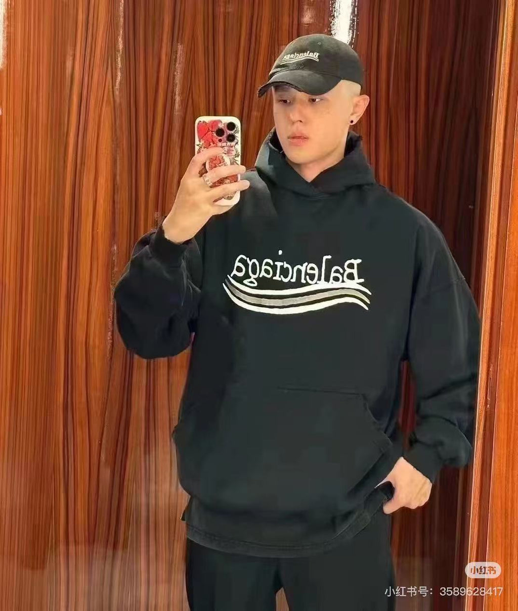 Balenciaga Men's Fall/winter Political Campaign Black Printed Sweatshirt Hooded Long Sleeve Pullover Sweatshirt ï»?81634