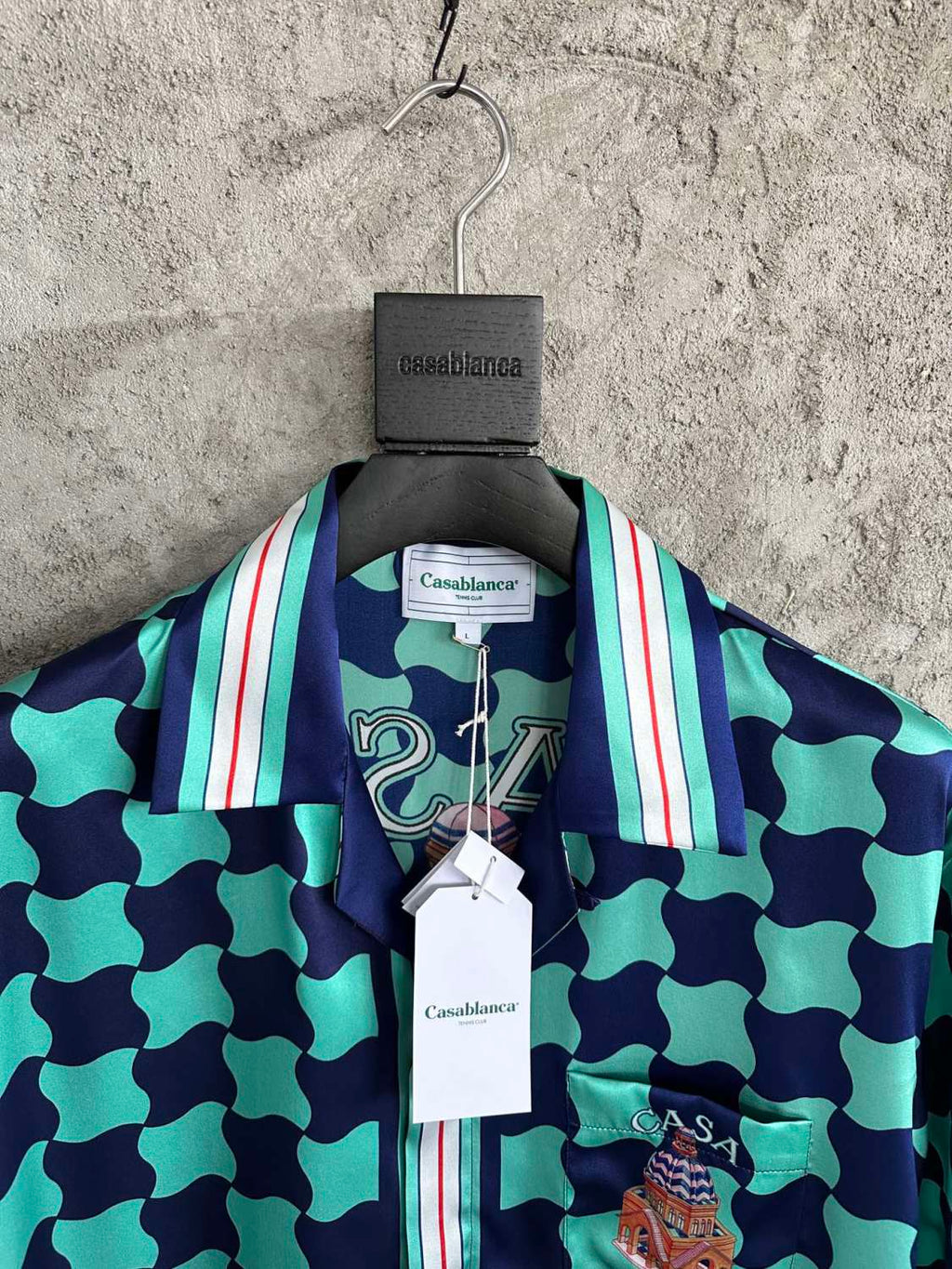 Casablanca Men's Summer Geometric Pattern Printed Single-Breasted Short-Sleeved Shirt and Casual Drawstring Shorts Set #77127