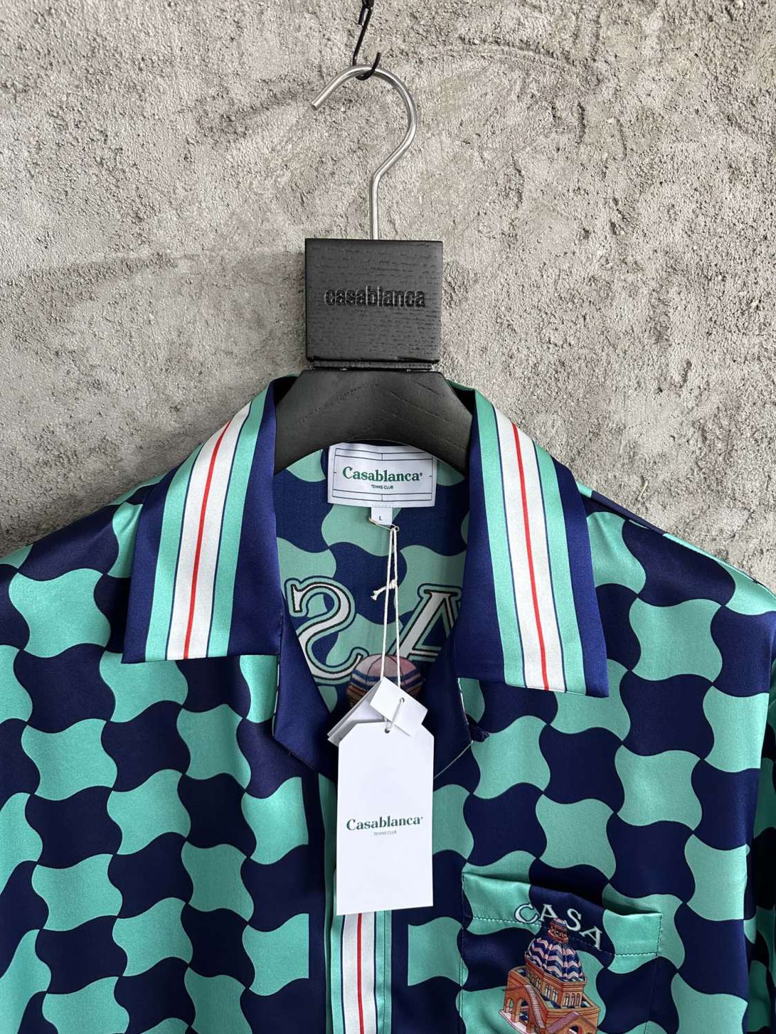 Casablanca Men's Summer Geometric Pattern Printed Single-Breasted Short-Sleeved Shirt and Casual Drawstring Shorts Set #77127