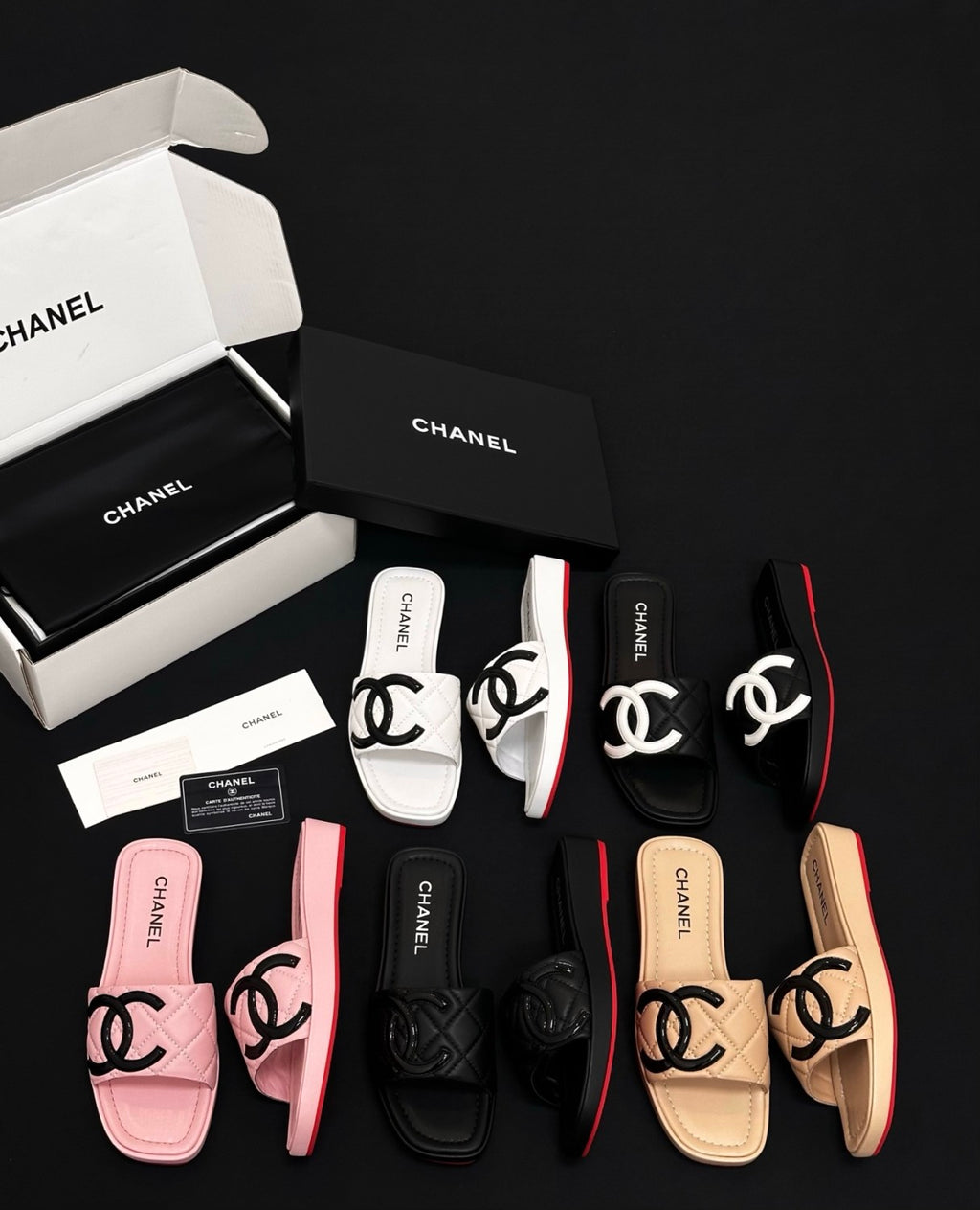 Chanel CC Vintage Diamond Slippers#380066
