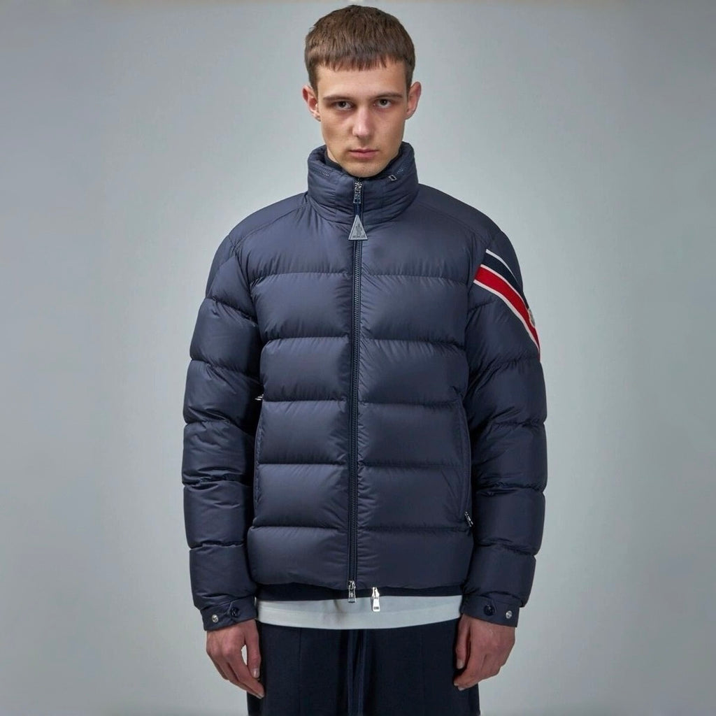 Moncler Arm Three Color Webbing Stand Collar Down Jacket Goose Down Windproof Waterproof Warm And Wear Resistant #332484